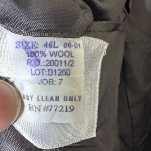 VTG Cricketeer Wool Blazer Sport Coat Jacket Men 46 Herringbone Brown 90s Formal - Picture 5 of 16